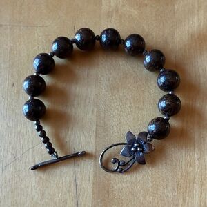 Silpada Bronzite and sterling bracelet